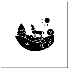 Temperate Forest Glyph Icon.Forest Found Between Tropical,boreal Regions,located In Temperate Zone. Living Place For Different Animals.Filled Flat Sign. Isolated Silhouette Vector Illustration