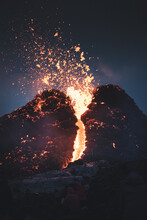 Iceland Volcano Eruption Of Mount Fagradalsfjall, Iceland..