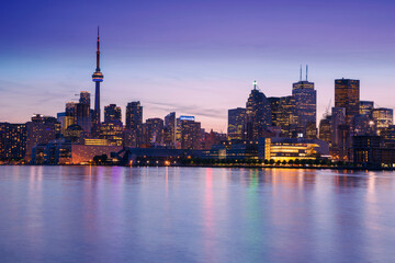 Wall Mural - Toronto's colourful and vibrant night skyline