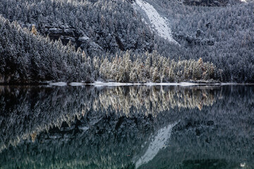 Sticker - lake in mountains late autumn, Alps, Italy