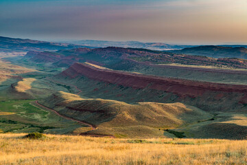 Canvas Print - Red Canyon overlook near Lander is considered one of the most scenic highway vistas in Wyoming.