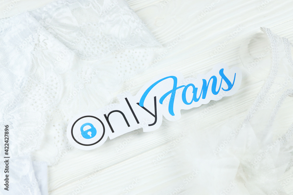 KHARKOV, UKRAINE - FEBRUARY 14, 2021: Onlyfans paper logo and white