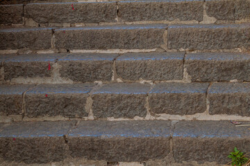 Detail of steps to Girnar Hill, Gujarat state, India