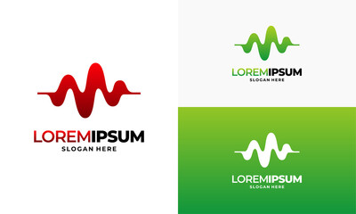 Wall Mural - simple pulse logo template, simple healthcare logo template, health center logo designs vector illus