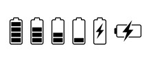 Battery Icon Set. Battery Charge Level. Battery Charging Icon