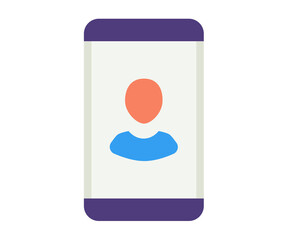 Wall Mural - user mobile profile single isolated icon with flat style