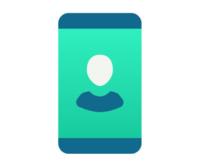 Wall Mural - user mobile profile single isolated icon with gradient style