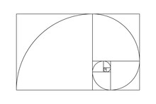 Ration Section Proportions Vector Pattern In Golden Ratio Fibonacci Illustration. Abstract Geometry. Vector Pattern In Golden Ratio Fibonacci Illustration