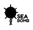 Sea Bomb naval mine Black explosion weapon logo concept design illustration