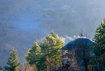 Wall Mural - a mountain bungalow, pekhri, tirthan valley, himachal pradesh, india