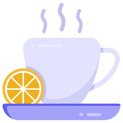 Poster - 
A flat trendy and editable vector design of lemon tea 

