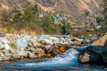 Wall Mural - a mountain stream, pekhri, tirthan valley, himachal pradesh, india