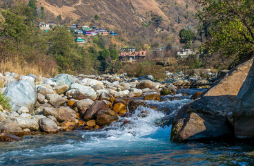 Wall Mural - a mountain stream, pekhri, tirthan valley, himachal pradesh, india
