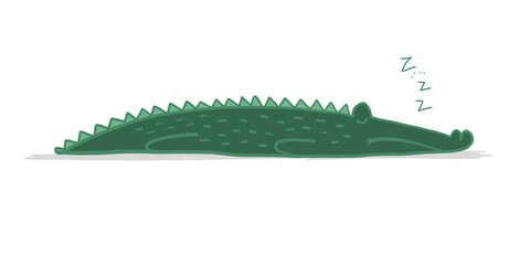 Poster - Funny Crocodile Character. Childish Style. Sketch for your design