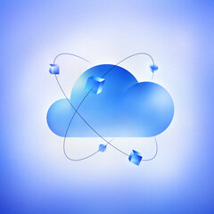 Wall Mural - Cloud Computing IaaS Internet Services Modern Textured Illustration Concept