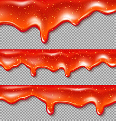 Wall Mural - dripping chili sauce drops liquid ketchup splashes