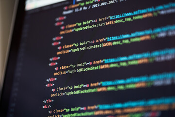Wall Mural - programming code abstract background of software developer.