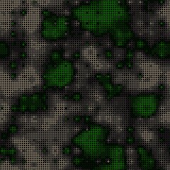 Canvas Print - abstract seamless pattern with green colored chaotic circles on dark