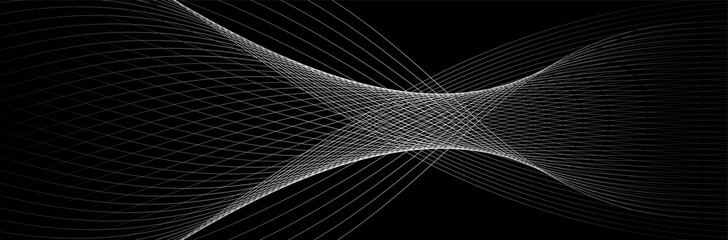 Abstract back and white wave background
