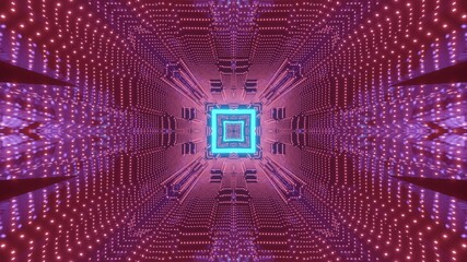 Abstract sci fi tunnel 3d illustration