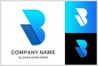 Monogram Letter B Geometric  Business Company Vector Logo Design