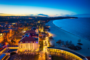 Wall Mural - Beautiful scenery of Sopot by the Baltic Sea at dusk, Poland