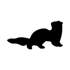 Wall Mural - Siberian Weasel Silhouette