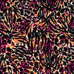 Wall Mural - Abstract animal skin leopard seamless pattern design.