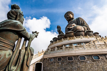 Tian Tan Buddha or Giant Buddha statue at Po Lin Monastery of Ngong Ping in Lantau Island, Hong Kong.