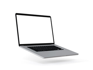 Wall Mural - Laptop isolated on a white background. 3d illustration.