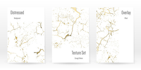  Elegant Gold Texture Set. Marble Business Card.