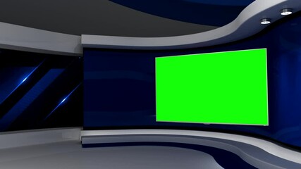 Blue Studio. Blue wall with light. Blue background. Blue back drop. 3d rendering