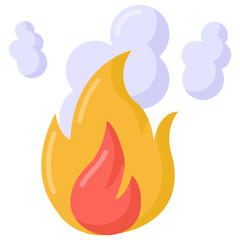 Poster - 
Flat modern trendy icon of fire smoke 

