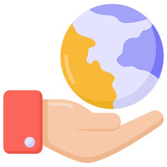 Wall Mural - 
Globe with light bulb denoting flat icon of global idea 

