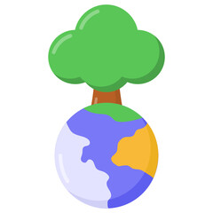 Sticker - 
Globe with light bulb denoting flat icon of global idea 

