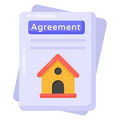 Wall Mural - 
Clipboard with pen denoting flat icon of estate contract 

