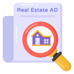 Wall Mural - 
Clipboard with pen denoting flat icon of estate contract 

