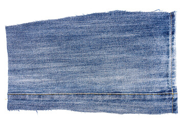 Piece of blue jeans fabric