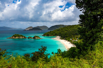 classic shot of trunk bay in st john, usvi