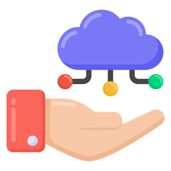 Poster - 
A cloud service flat icon 

