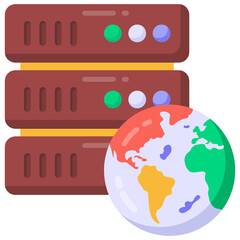 Wall Mural - global database flat icon download