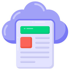 Canvas Print - a file share flat icon, editable design