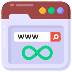 Wall Mural - 
A web domain icon in flat design 


