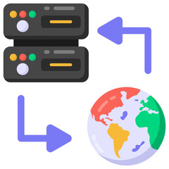 Wall Mural - 
Server transfer flat icon design 

