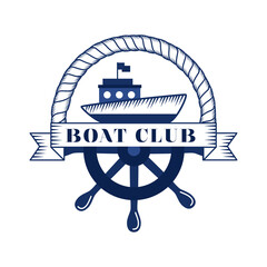 Wall Mural - boat nautical label