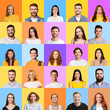 © Prostock-studio - Set of different multicultural people portraits headshots, collage, colorful backgrounds