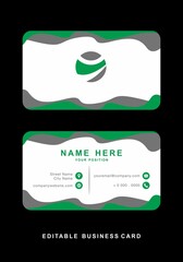 Wall Mural - Green grey color of business card template