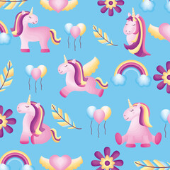 Sticker - baby unicorns pattern