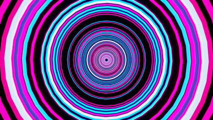 Wall Mural - 3d illustration graphics of beautiful pink and blue color neon lighting circular shape tunnel seamle