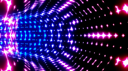 Wall Mural - 3d illustration graphic inside a curved cave having beautiful neon colorful texture and pattern.